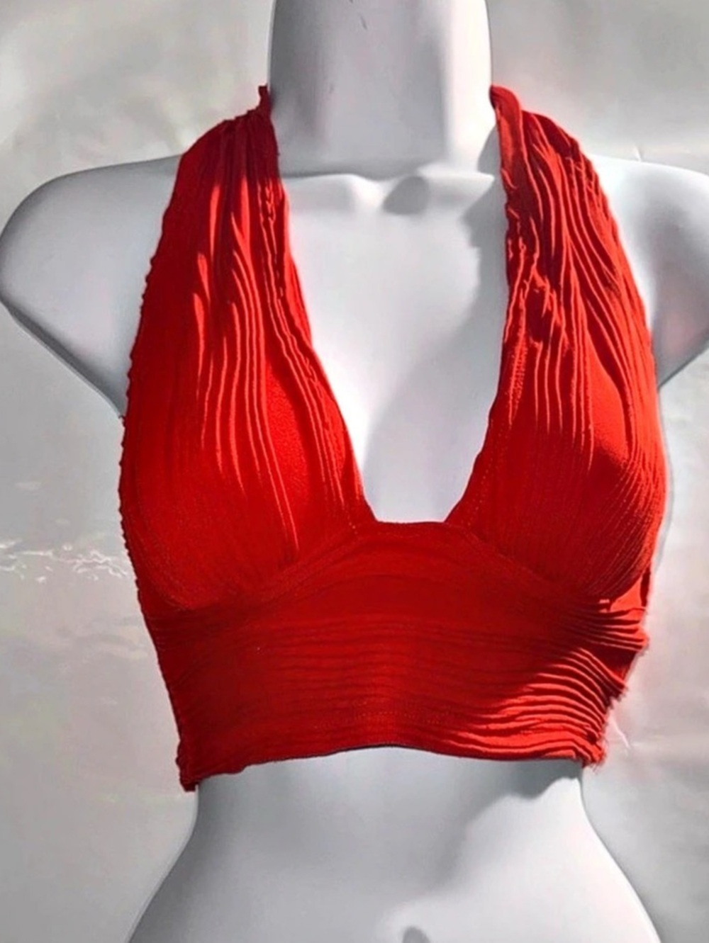 Red Halter Bikini Top Like New